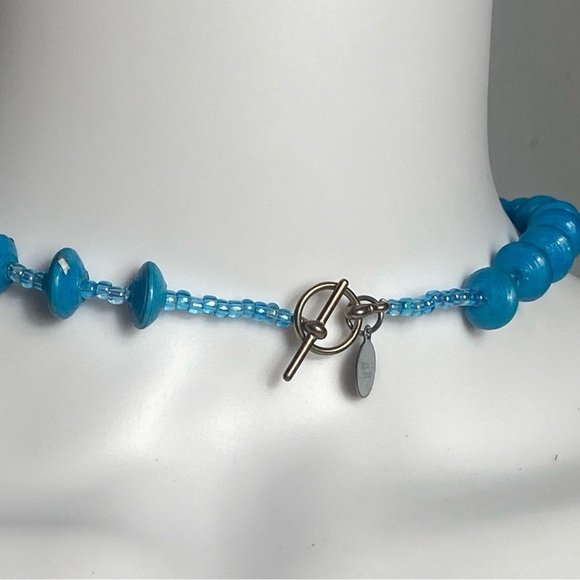 Blue Water Paper Bead Necklace Bead For Life Uganda 20” - Picture 7 of 9